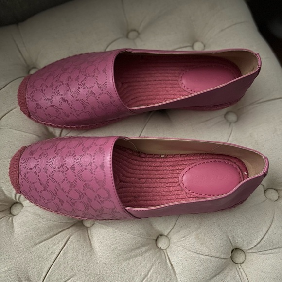 Pink coach espadrille shoes. Size 9.5. Worn only once. Smoke free home. - Picture 3 of 4